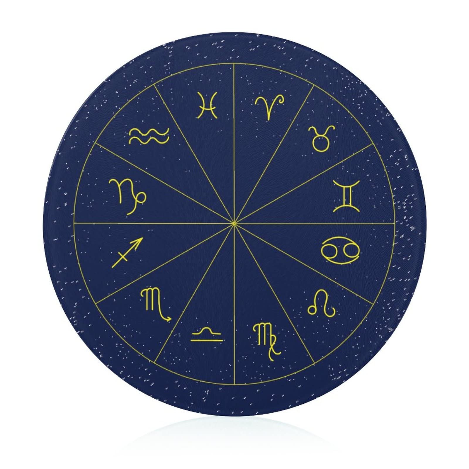 Planche à découper en verre trempé Horoscope 20 cm - Plateau décoratif premium