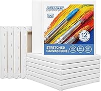 Vista 32 de FIXSMITH Lienzo blanco estirado de 12 x 16 pulgadas, paquete a granel de 8, imprimado, 100 % algodón, perfil de 5/8 pulgadas, paquete de gran valor