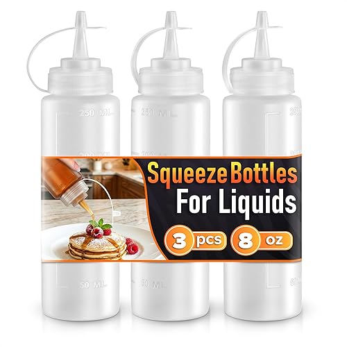 Miniatura 16 de Juego de 6 botellas invertidas para condimentos de 16 onzas, diseño mejorado con juntas de sellado adicionales, válvula de cierre automático