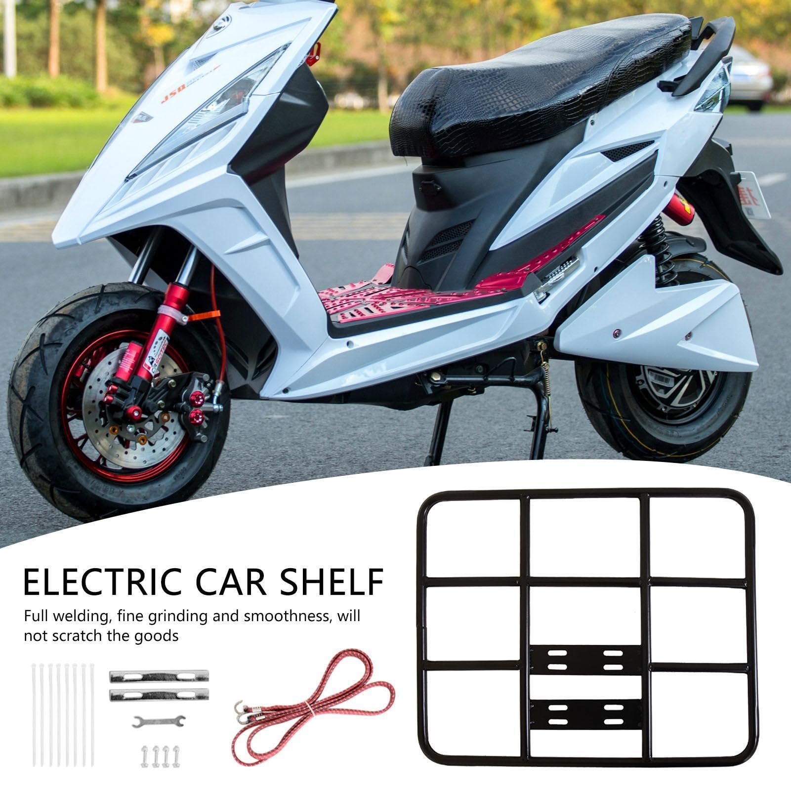 Cargo Rack Rear - Regolabile Rear Bike Rack ​with Basket | Takeaway Racks Metal Fixing Frame | Metal Waterproof Bike Front Racks For Cycling Delivery Takeaway, Food Delivery Box Bracket, Riding Equipm
