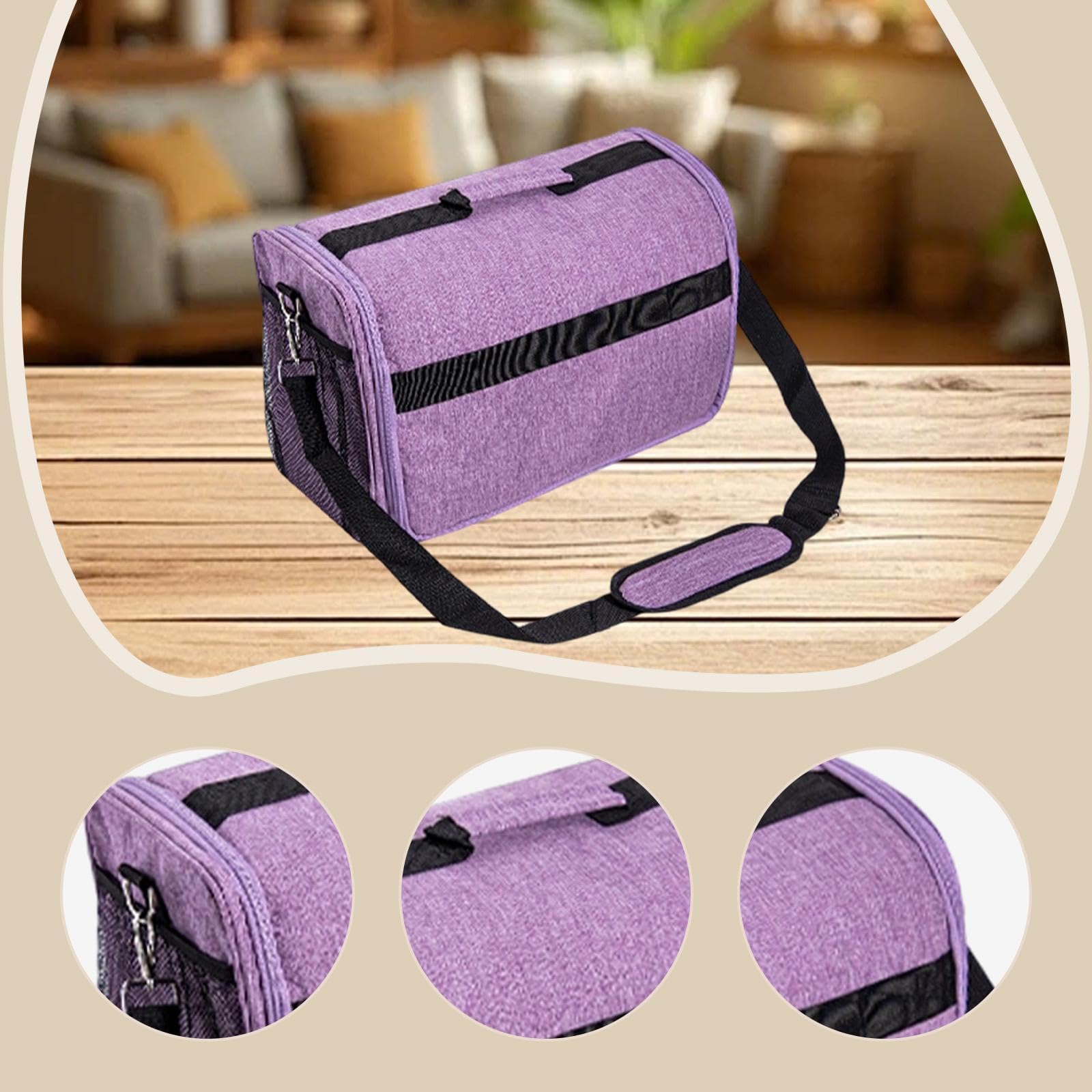 rockible Custodia protettiva per macchina da taglio, versatile, portatile e leggera, con tracolla, borsa tote per l'aula, Viola