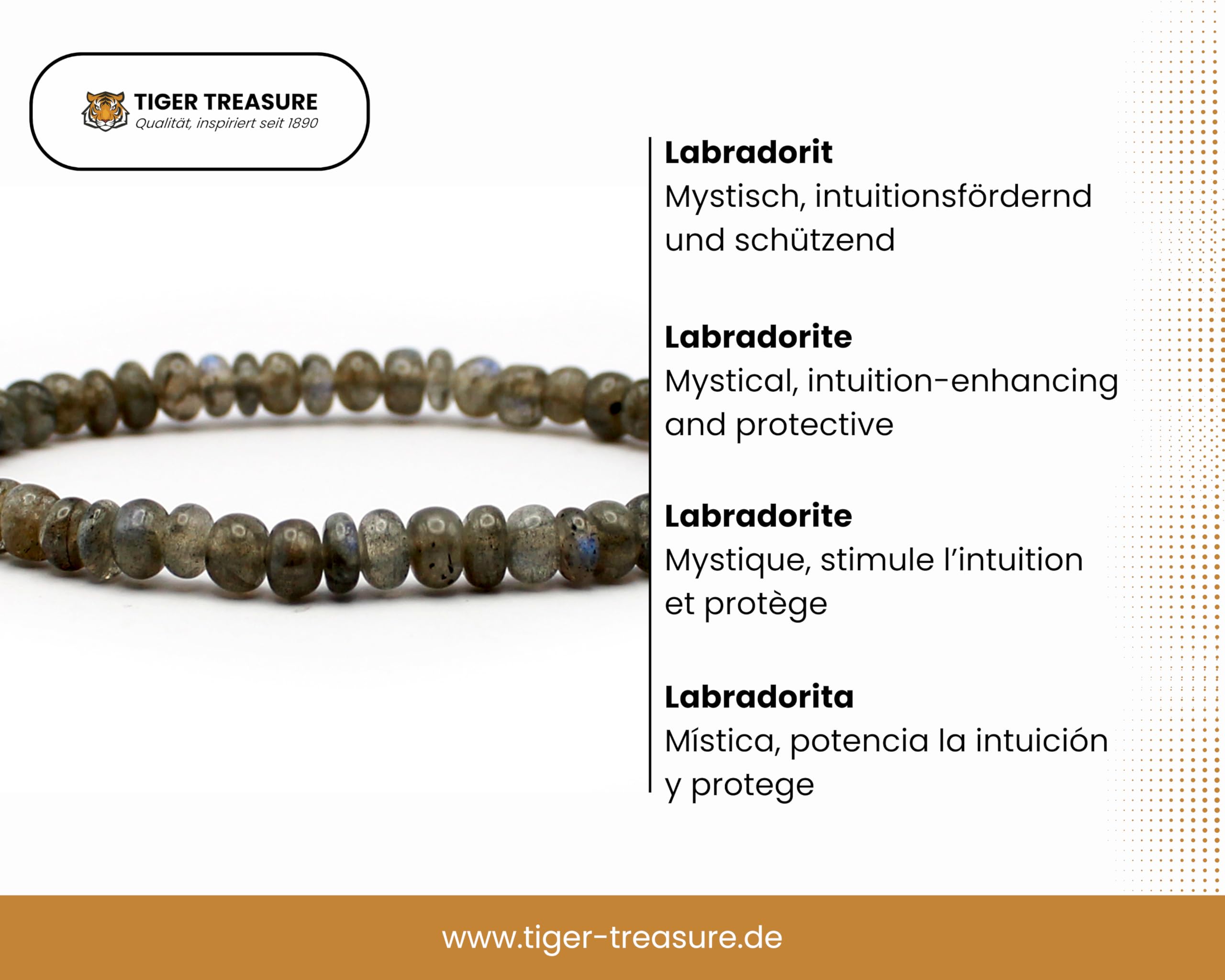 Bracciale Labradorite in pietre preziose Rondell, Gemma, labradorite