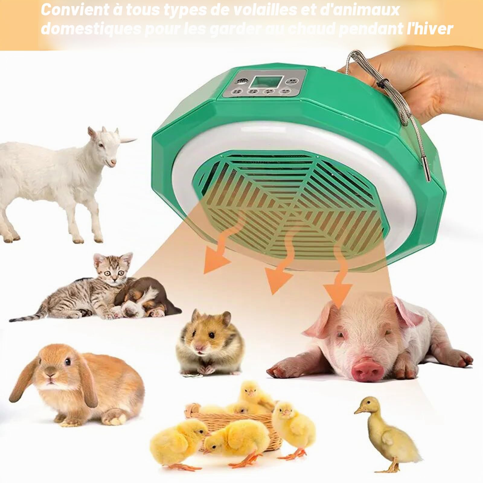 Lampe Chauffante Poussin 500w,Plaque Chauffante Poussin Avec Télécommande,Lampe Poussin Température Réglable 27°C-36°C,Lampe Chauffante Pour Culture Pour Couveuse Poulet Livestock Reptile Whelping