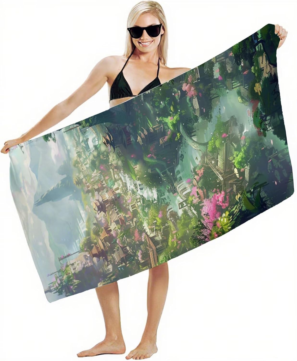 Beach Towel 90x180cm Bath Towels, Quick Dry Microfiber Towel, Sand Free, Super Absorbent, Lightweight, Compact Design, Towels for Bathroom Travel, Pool, Gym, Camping, Beach Vacation Essentials A2-135