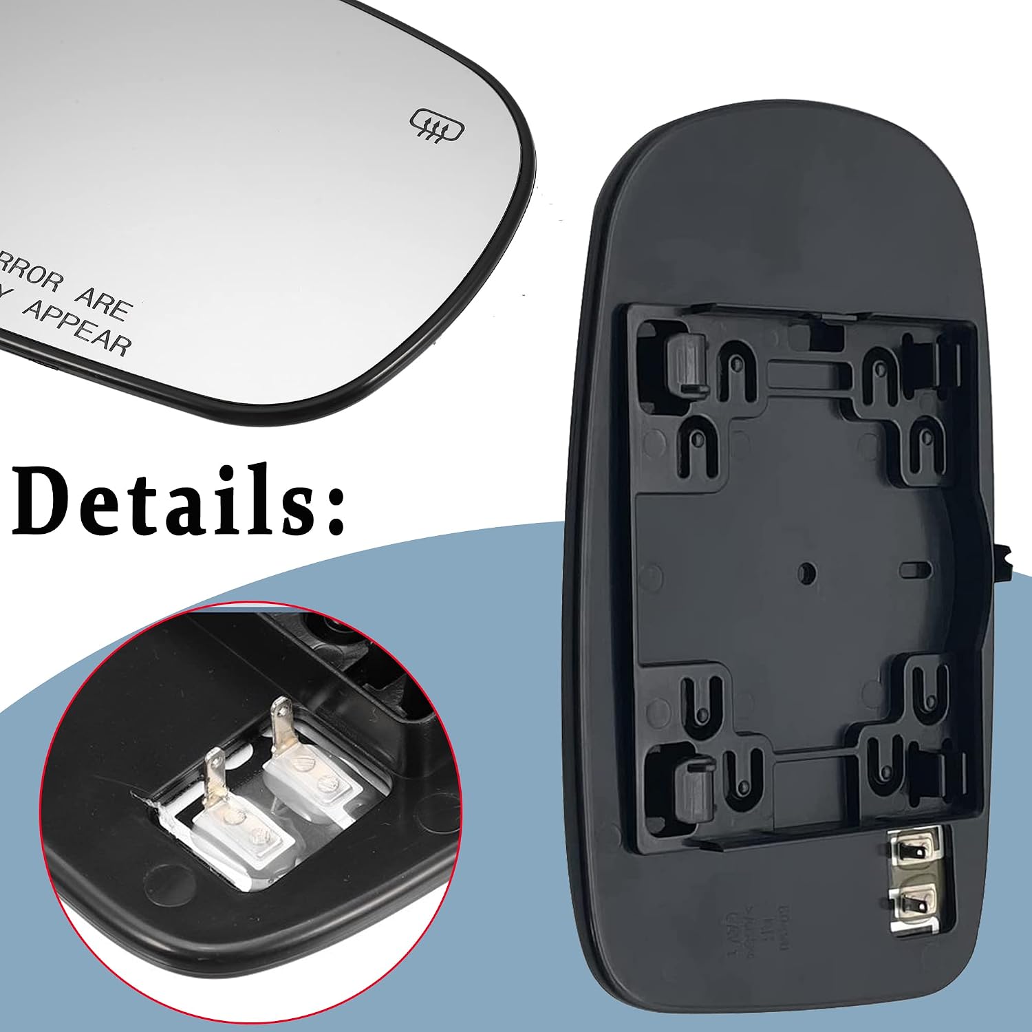 68101146AA Passenger Side Heated Mirror Glass Compatible with 2011-2021 Dodge Challenger Charger Chrysler 200 300 Right Power Heated Convex Mirror Glass