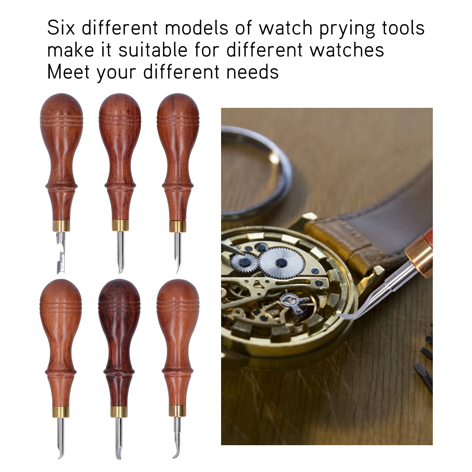 Ensemble d'outils de Levier de Montre Professionnel, 6 Manches en
