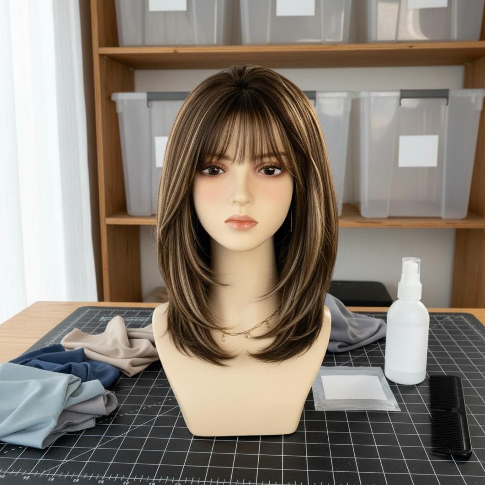 Testa Manichino Parrucca Supporto Busto Espositore Porta Parrucca Modello Spalle PVC Superficie Levigata Adatta per Saloni Negozi Casa Formazione Styling Sessioni Foto Allestimenti Vetrina