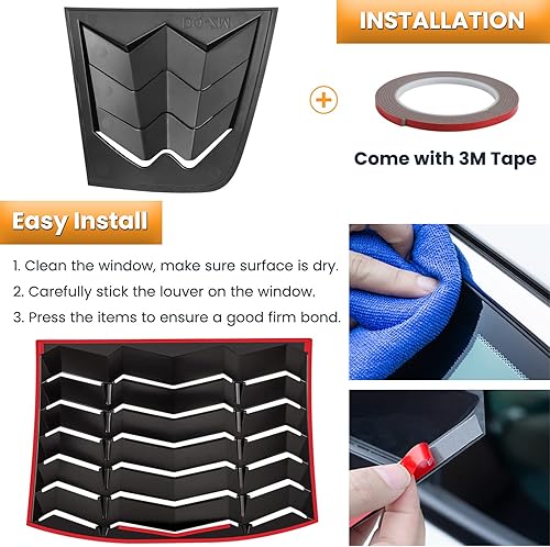 Miniatura 6 de Rejilla de ventana trasera y lateral para Dodge Charger 2011-2024 SXT GT RT Scat Pack SRT Hellcat Widebody Redeye Daytona Parabrisas, cubierta solar