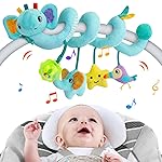 FPVERA Spiral Car Seat Activity Toy, Stroller Arch Baby Crib Hanging Toy with Rattle, Squeaky, Ringing Bell for Bassinet, Stroller, Crib for Infant Newborn Boy Girl Ages 0-12 Months