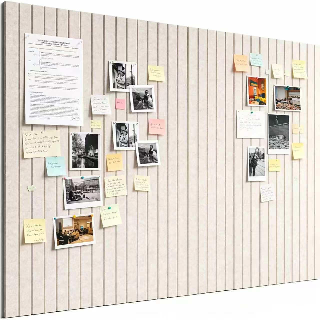12 Pcs Large Cork Board Alternative, Felt Bulletin Board Tiles with 40 Push Pins and Fully Backed, Decorative Felt Wall Tiles for School Home Kitchen Office Walls (Oatmeal)