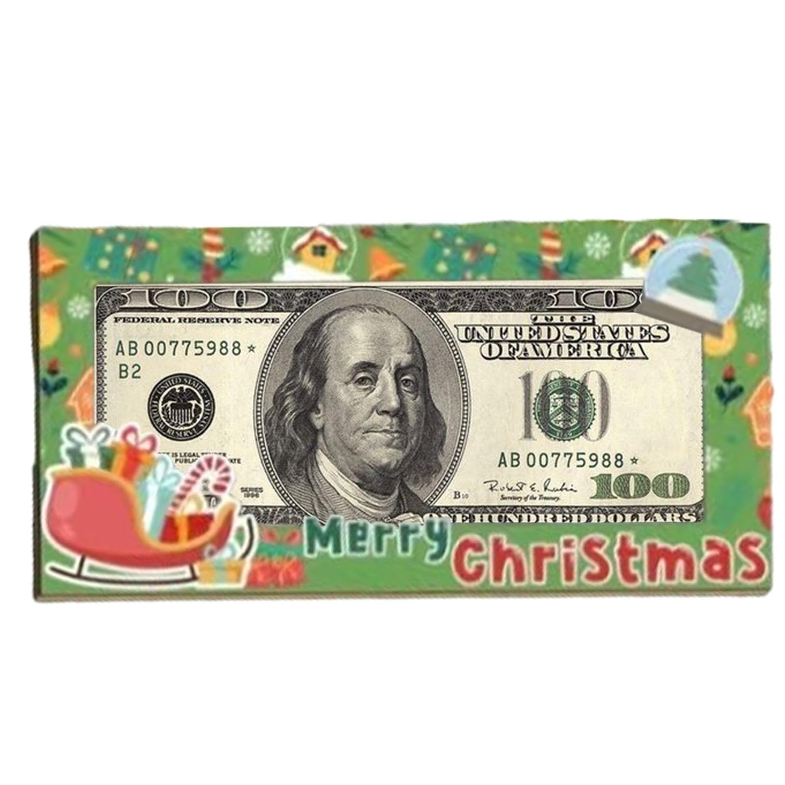 Titular de dinero de Navidad, Titulares de efectivo de Navidad,Titular de tarjetas de dinero Tarjetas de Navidad divertidas - Decoraciones navideñas de madera, soporte para efectivo, recuerdo de fiest