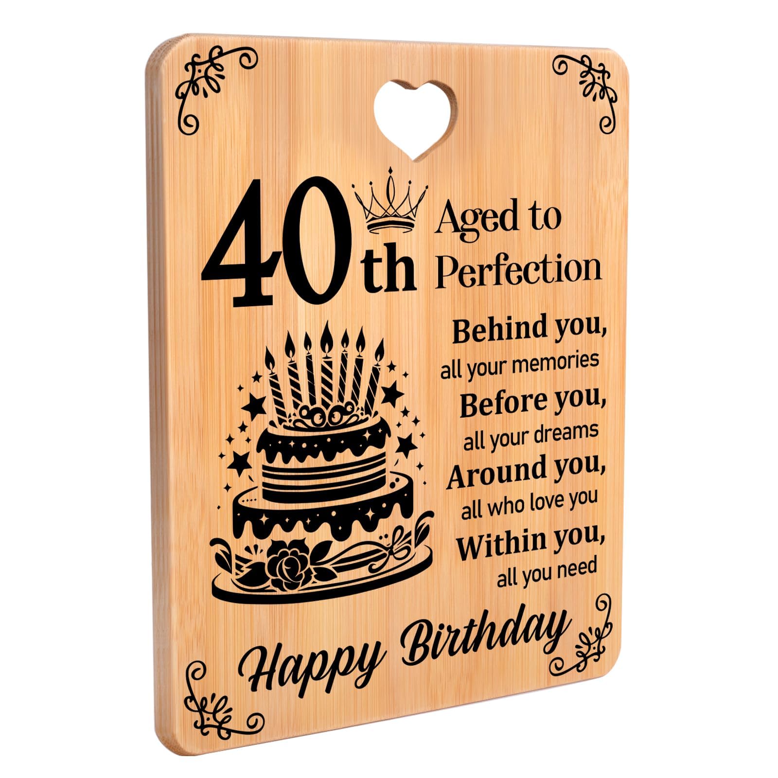 40th Birthday Gifts - Bamboo Cutting Board, 1986 Birthday Gifts for Her Him, 40th Birthday Gifts for Women, 40 Years Old Gifts for Parents, Cool Gifts for 40th Birthday