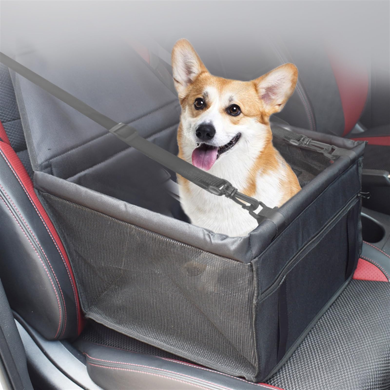 Telo Auto per Cani Cestino pieghevole per amaca per animali domestici. Cestino da viaggio di sicurezza per cani e gatti Coprisedile Auto per Cani(BLACK)