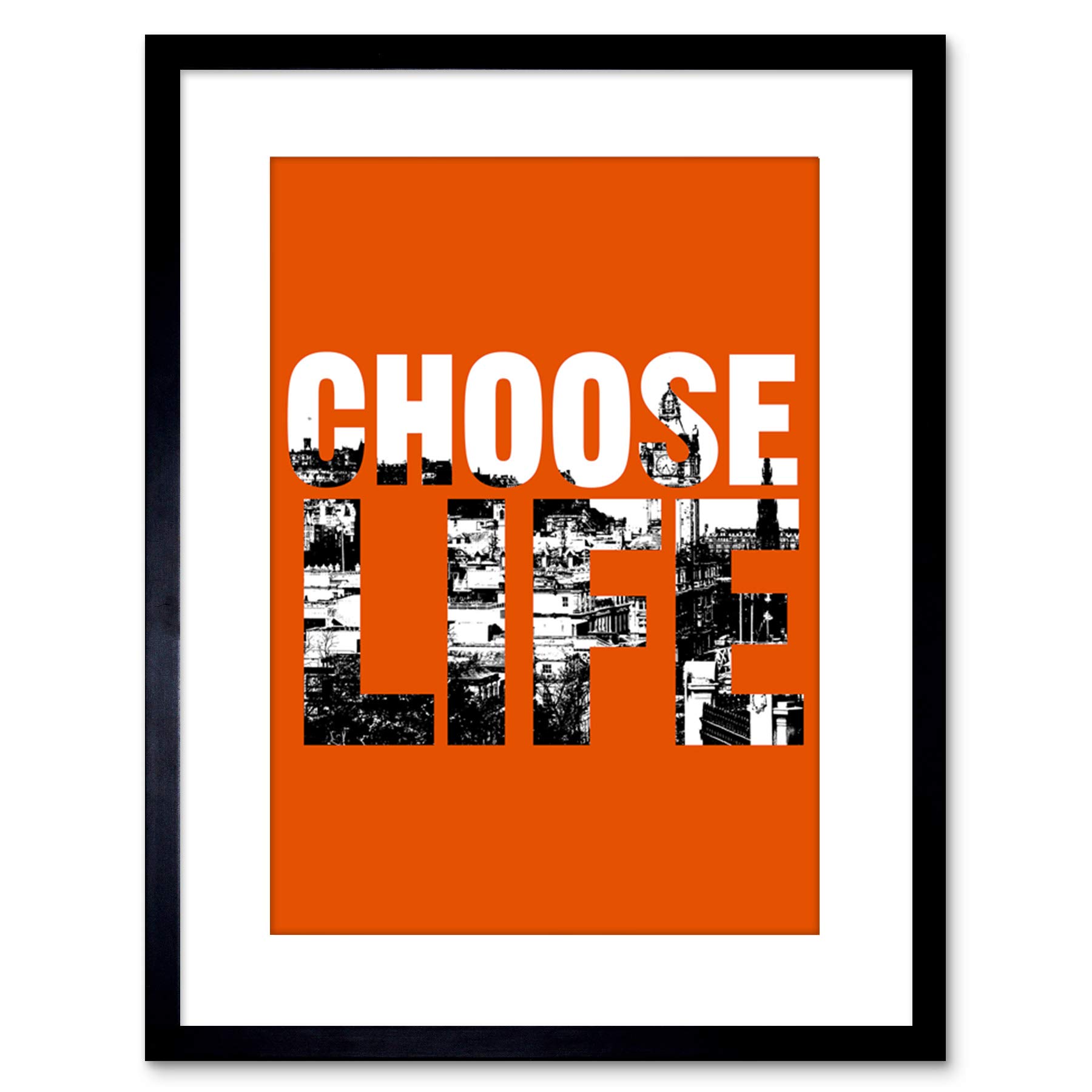 Wee Blue Coo Quote Choose Life Scotland Trainspotting Edinburgh 9x7'' Framed Print F97x13953