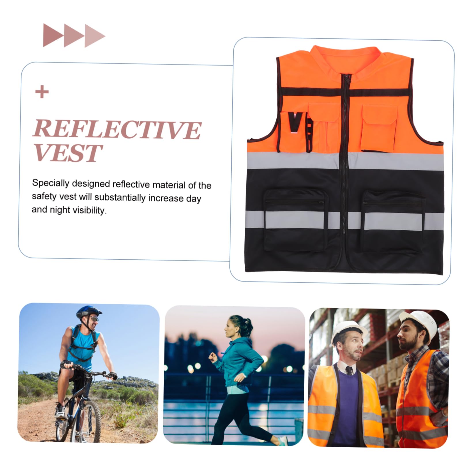 Operitacx Gilet Réfléchissant Visibilité Néon Sûr Train De Roulement Réfléchissant Gilets De Sécurité Protecteur Bleu Running Vest Black Courir Gilet De Sécurité Nuit Tissu En Nylon