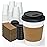 Ginkgo 100 Pack 12 oz Disposable Thickened Paper Coffee Cups with Lids and Sleeves, To Go Hot Coffee Cups, Hot Chocolate, Cocoa and Coffee Bar Supplies