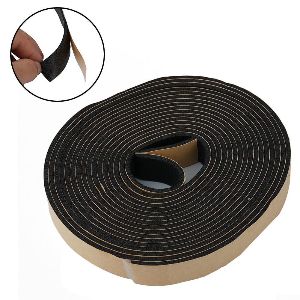 Burlete de sellado de vidrio para puerta lateral de coche de 5 m para lado delantero y trasero, tira de sellado de espuma con cinta M de doble cara, 20 mm x 5 m x 3 mm,