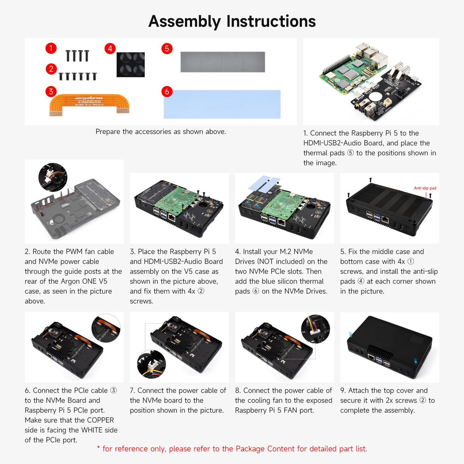 Waveshare ARGON ONE V5 Case For Raspberry Pi 5, Dual M.2 NVMe PCIe Slots, Aluminum Alloy Case, Built-in Cooling Fan, Compatible With Standard Raspberry Pi HATs
