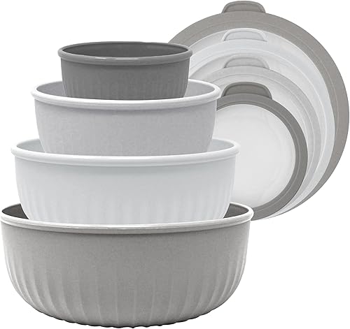 Juego de 4 cuencos para mezclar sin BPA, fáciles de limpiar, cuencos anidables para ahorrar espacio, ideales para cocinar, hornear y preparar,