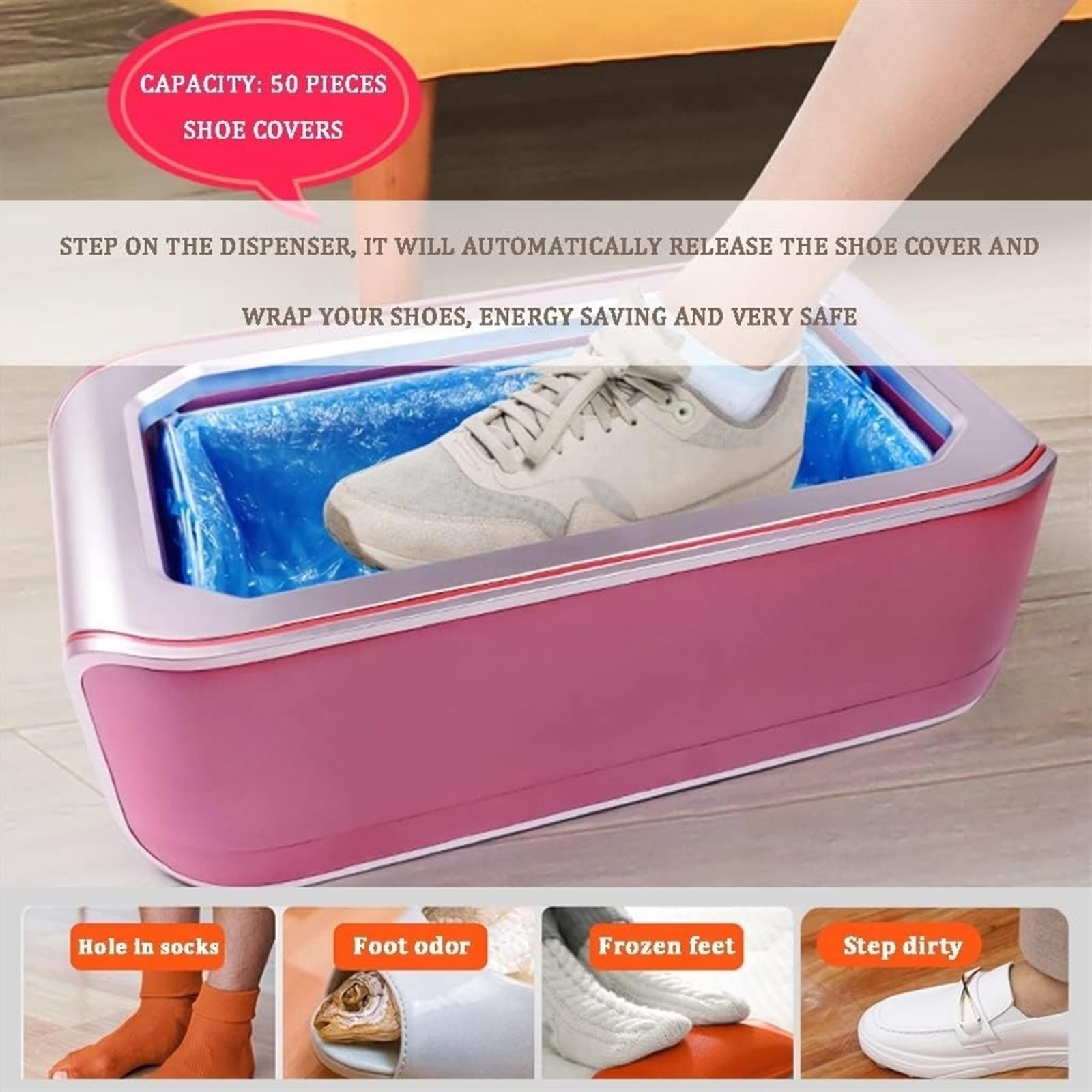 Cubrezapatos Máquina dispensadora automática de cubrezapatos Cubrezapatos con 200 cubrezapatos de plástico Cubrezapatos Desechables