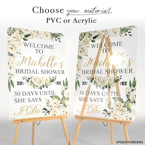 Miniatura 2 de Letrero de bienvenida para despedida de soltera con texto en inglés "Boho Bridal Show" - Letrero de bienvenida personalizado para despedida de