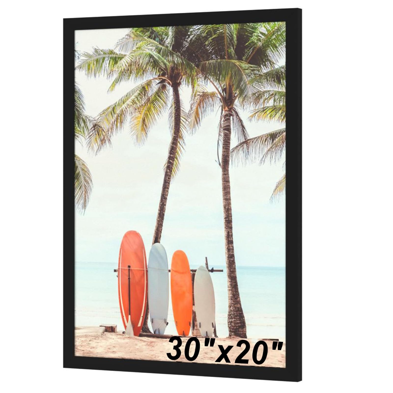 Black 30"x20" Poster Frame Wooden Portrait & Horizontal Wall Photo Frame Durable Acrylic Plexiglass Photos Canvas Pictures Frame for Home Decoration — image 1