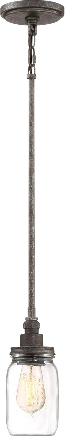 Quoizel Squire 1-Light Rustic Black Mini Pendant Light