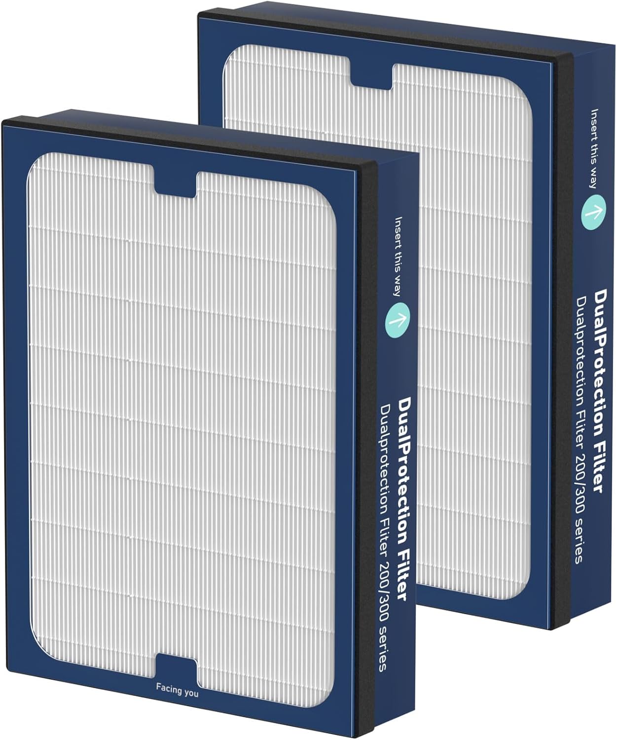 Classic 200/300 Series Particle HEPA Filter Replacement Compatible with Blueair Classic 200/300 Series Air Cleaner Purifier Models 201, 203, 205, 215B, 250E, 270E, 303, 2 Pack