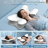 Vista 7 de Almohada cervical para el cuello para aliviar el dolor, almohada ergonómica para dormir de lado para apoyar el cuello, almohadas refrescantes