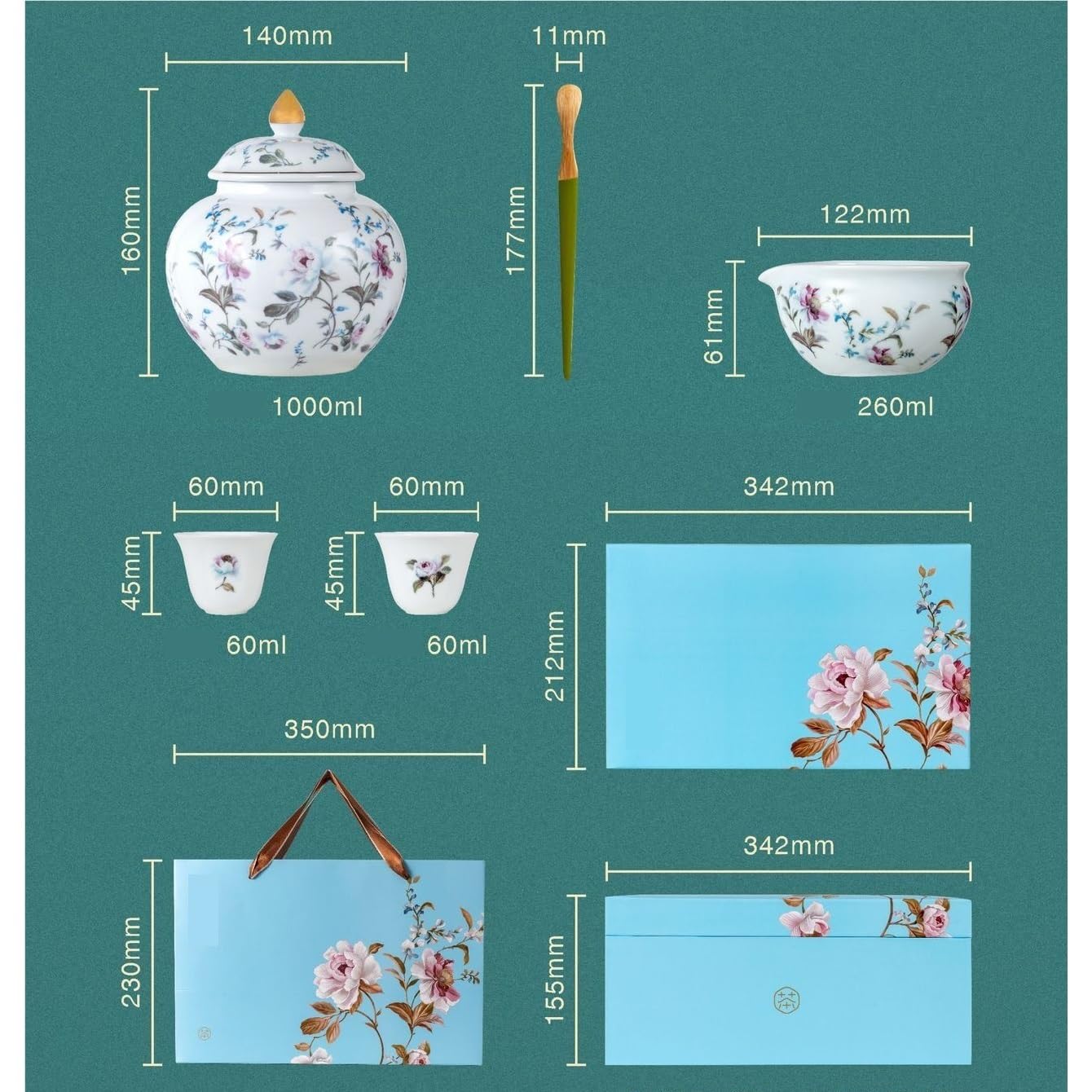 Ceramiczny pojemnik na herbatę, ceramiczny słoik do przechowywania herbaty, domowy słoik z zamknięciem, kubek do herbaty, łyżeczka do herbaty, chiński zestaw do herbaty, zestaw do herbaty, pojemnik