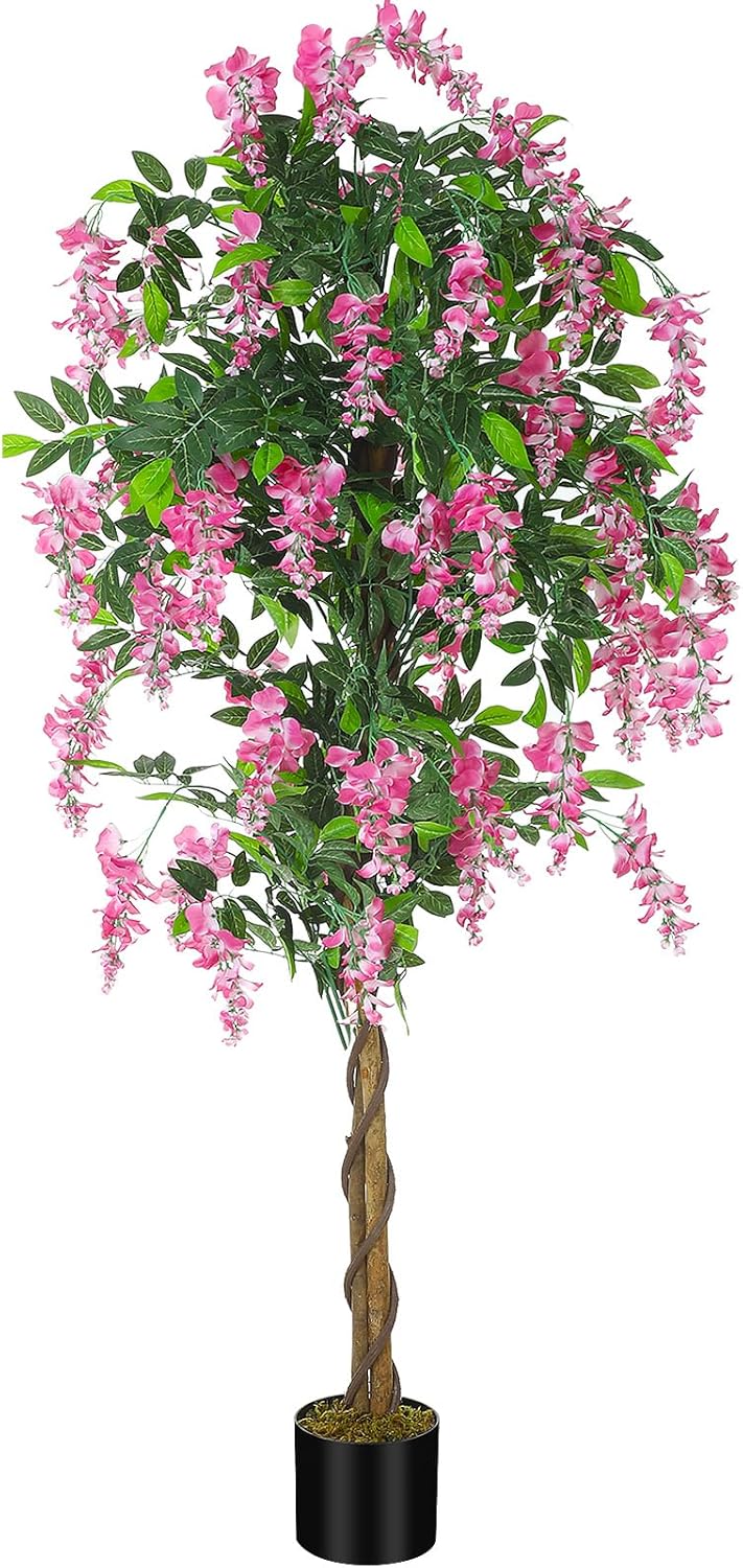 Crowye 6.6 ft Wisteria Tree Artificial Fake Tree Large