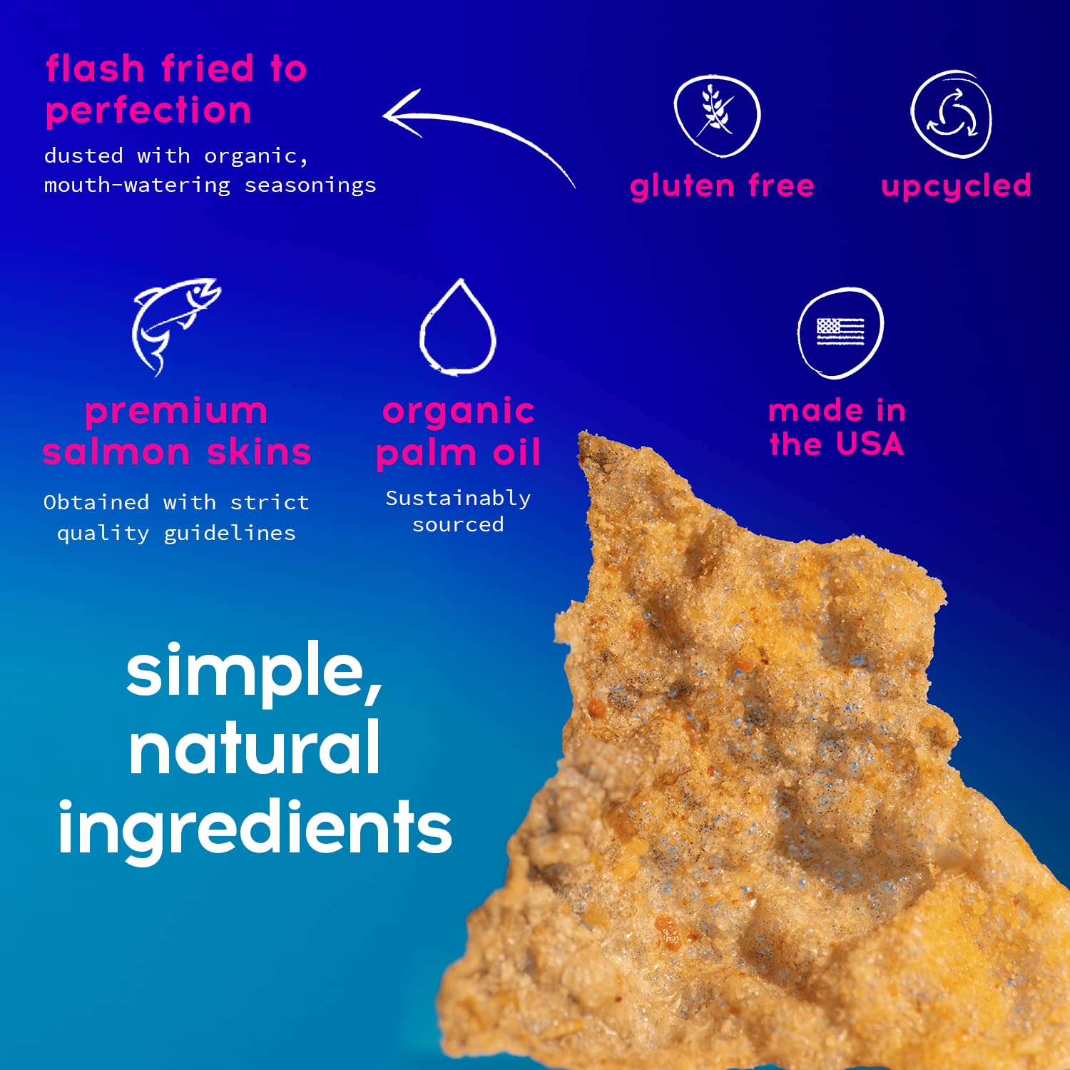 Crispy Salmon Skin Chips by GOODFISH Chili Lime, 8Pack WildCaught Alaskan Salmon Keto