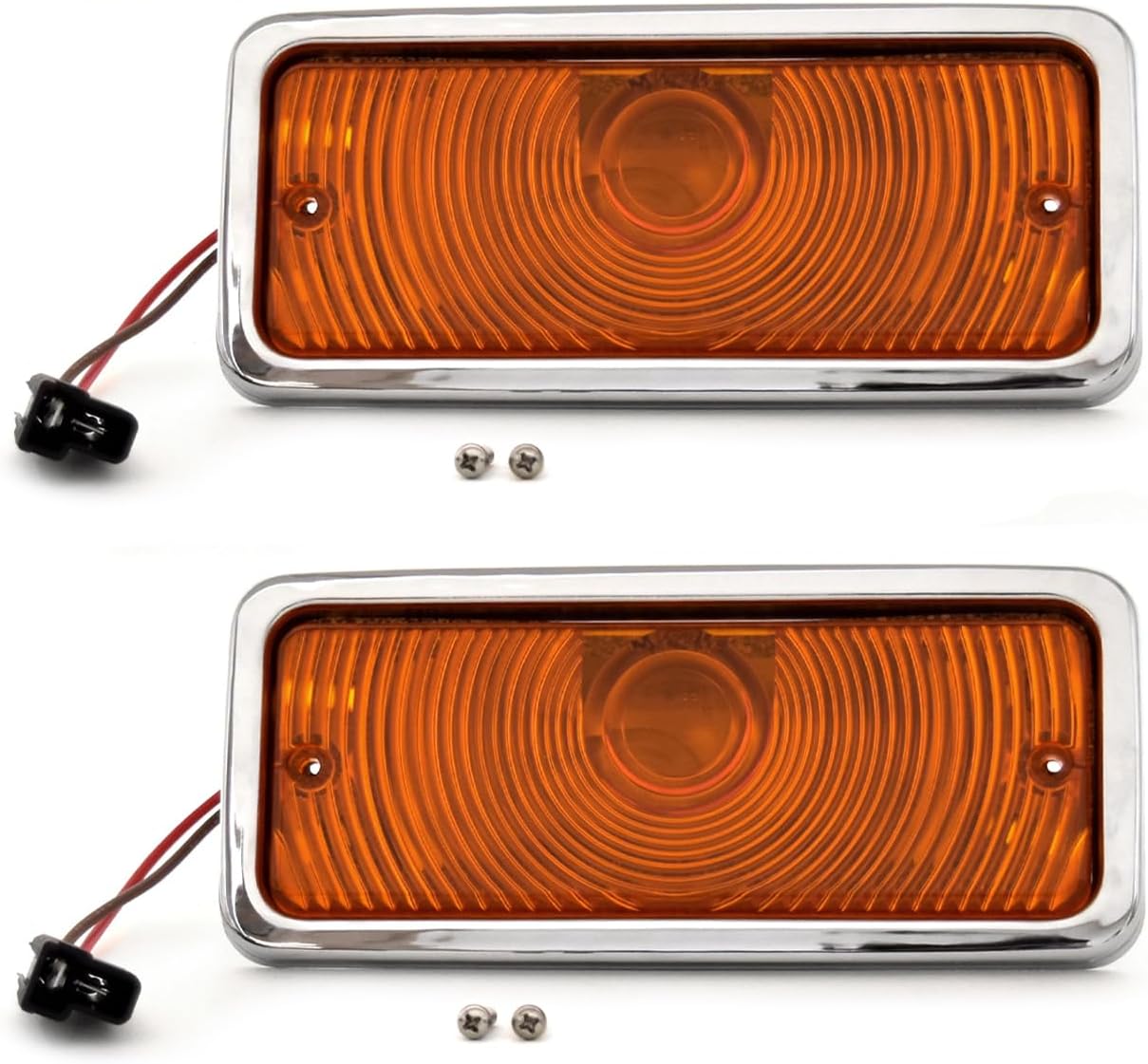 Turn Signal Parking Light Assembly Chrome Pair For 1971-1973 International Harvester 1110 Pickup Truck