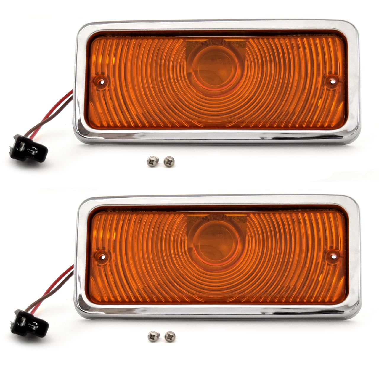 Turn Signal Parking Light Assembly Chrome Pair For 1971-1973 International Harvester 1110 Pickup Truck