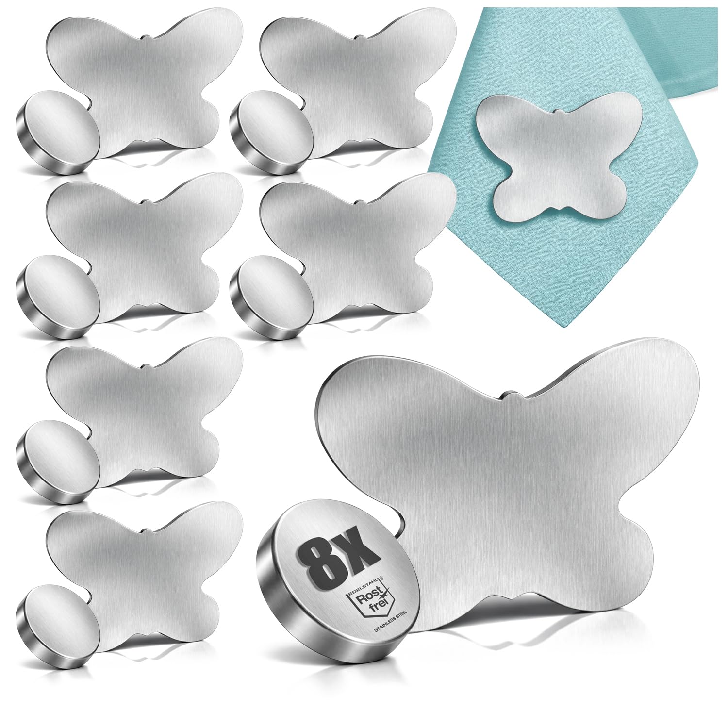 com-four® 8x magnetic tablecloth weights stainless steel - heavy clips - fabric holders table