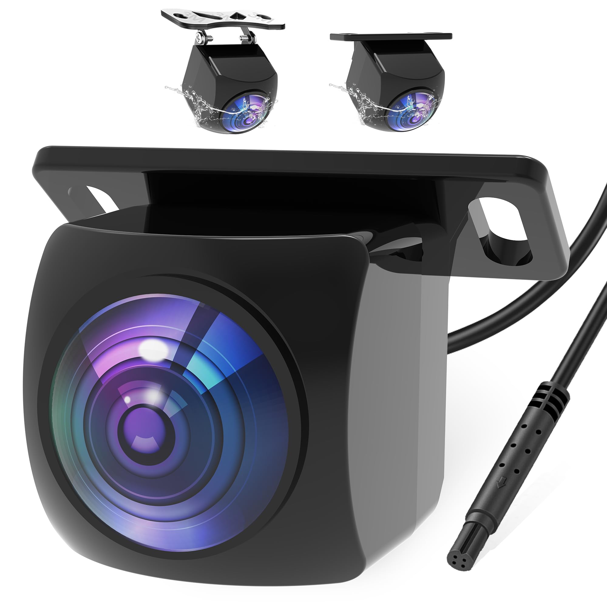 Caméra de recul AHD 1080P pour voiture, Caméras de recul pour voiture à installer 170° grand angle avec vision nocturne IP69K étanche, Caméras de recul universelles pour camping-car, SUV, pickup