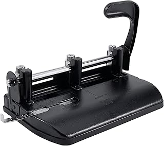 OIC® Heavy-Duty 3-Hole Lever Punch, Black