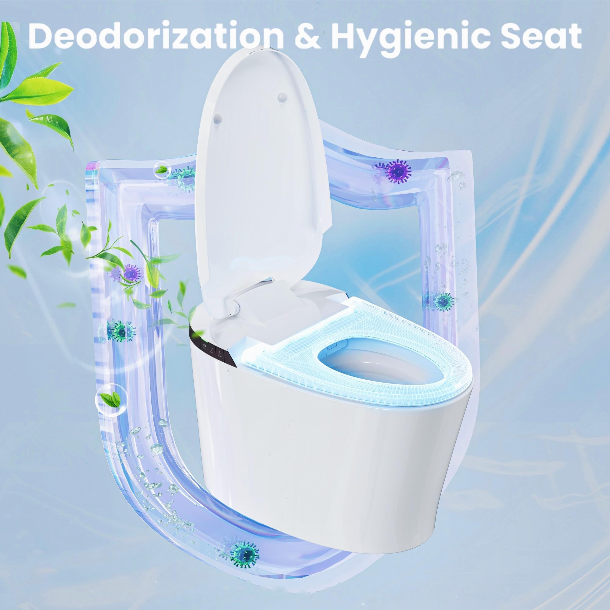 AKNIRL Smart Toilet with Bidet Built-in, Heated Seat, Booster Pump