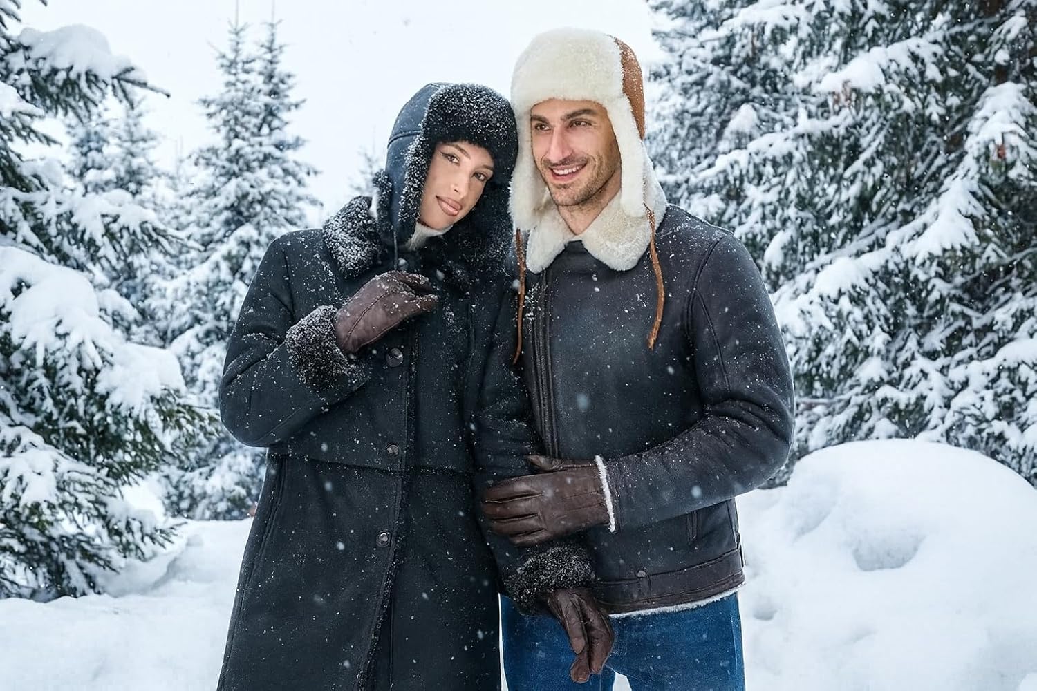 Men's Shearling Lined Leather Gloves – Premium Sheepskin Warm Cold Weather Gloves - Image 6