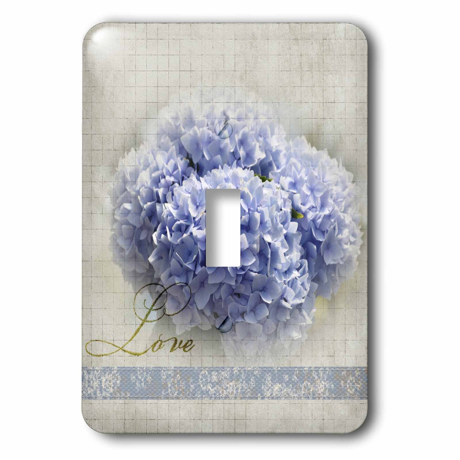 Interrupteur hortensia bleu 3dRose pour une ambiance nature et florale au salon