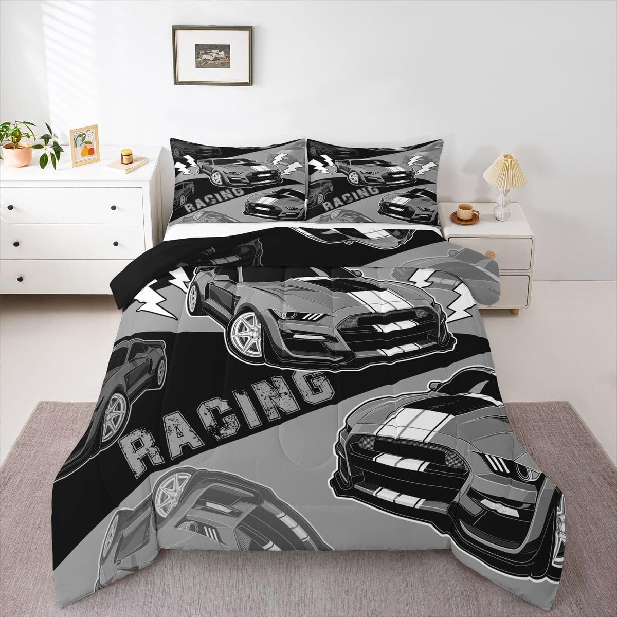 Erosebridal Hot Air Balloon Twin Comforter Set for Boys Girls Kids,Cute Rainbow Bedding Set Boho Room Decor,Blue Sky Cloud Comforter Set Breathable Cartoon Colorful Balloons Quilt Bed Set 2Pcs