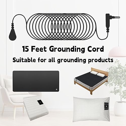 Miniatura 3 de Correa de muñeca a tierra, pulsera de conexión a tierra con cable de conexión a tierra de 15 pies, pulsera de conexión a tierra para dormir,