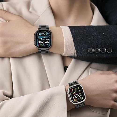 Miniatura 7 de HITZEE Compatible con Apple Watch Ultra Band de 1.929 in, correa de metal de acero inoxidable para hombres y mujeres, compatible con Apple Watch