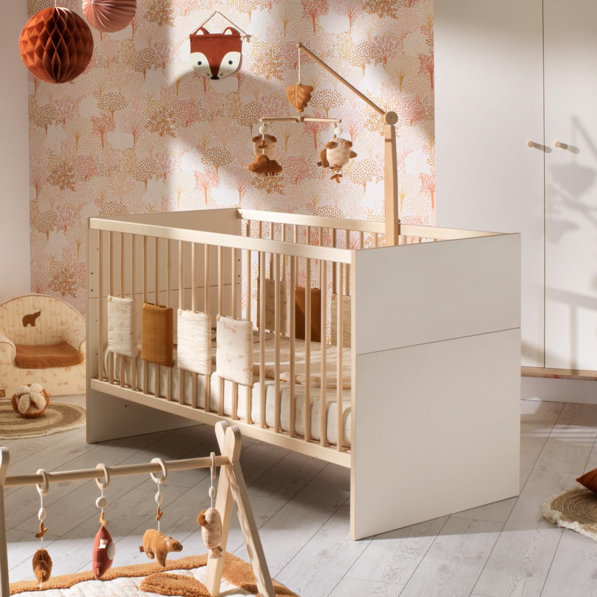 Sauthon Lit bébé évolutif 140x70 - Little Big Bed décor Vanille