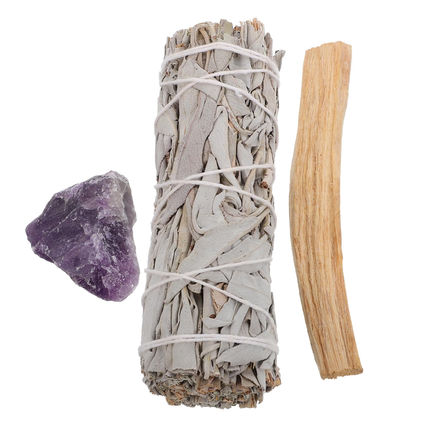 DECHOUS 5sätze Heilkräutern Raumreinigung Weiße Salbeibündel Mit Amethyst Heiligem Für Meditation Yoga Und Zeremonien Natürliche Duft Und Reinigungsmittel