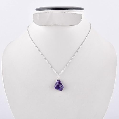 Miniatura 45 de Natural Raw Pink Ruby Rough Gemstone Handmade Dainty Pendant Necklace for Women Healing Crystals July Birthstone Birthday Gift for Her Silver Plated