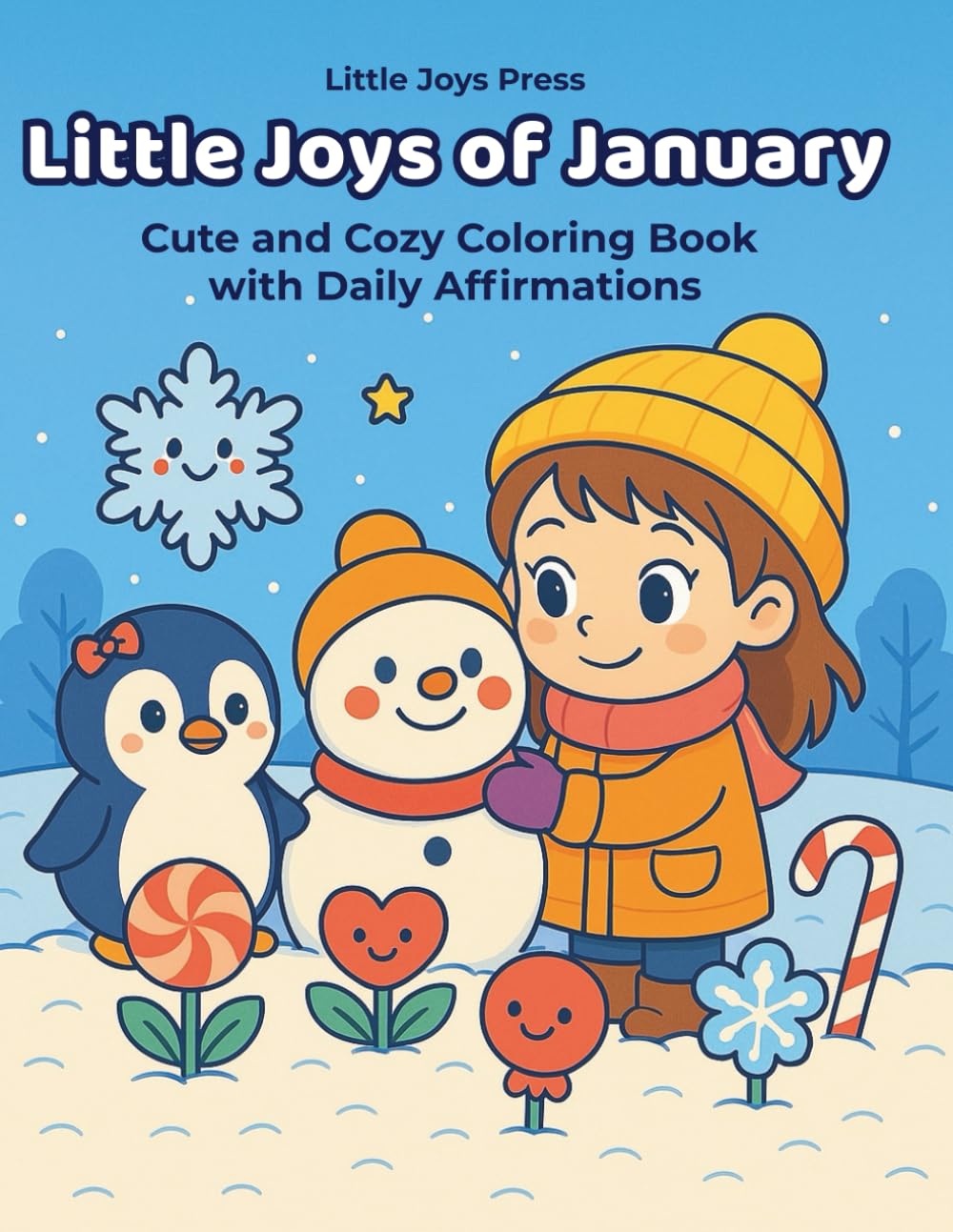 Little Joys of January: Cute and Cozy Coloring Book for Adults and Teens, Featuring 31 Super Cute and Relaxing Winter-Themed Illustrations Paired with ... and a Joyful Start to The New Year