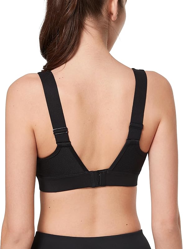Yvette Adjustable Sports Bra High Support Sewn in Pads | High Impact with Back Hook Eye Closure,Non Removable Molded Cups,Full Coverage,Wireless,Supportive & Comfortable,Gym Workout