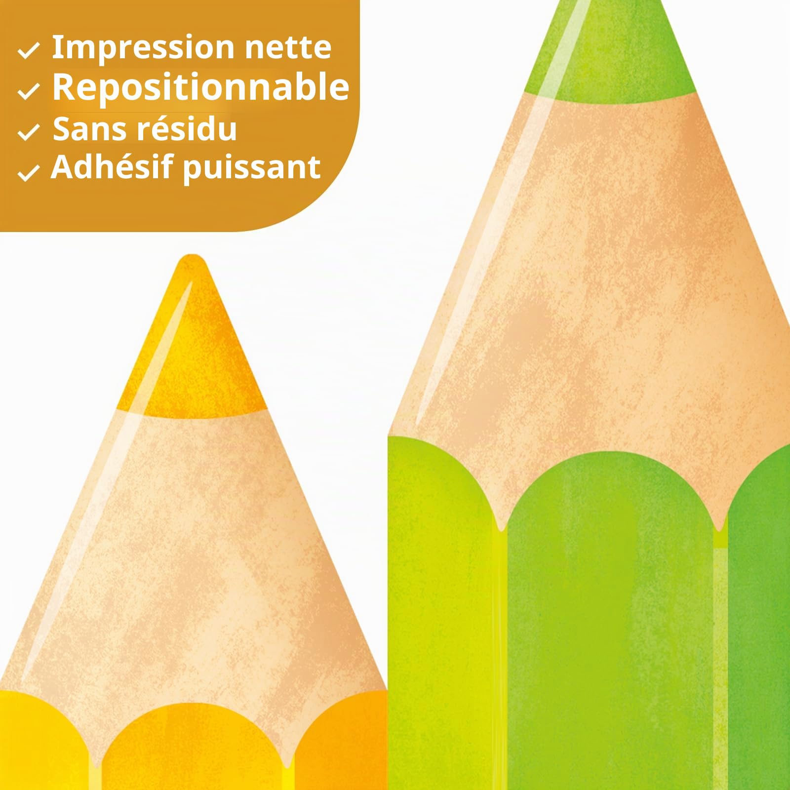 DECOWALL Stickers Muraux Crayons Arc-en-Ciel Géants (SG4-2522)