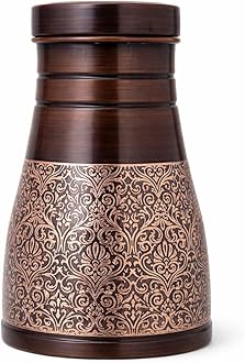 2activelife-Pure Copper Bedside Carafe with Lid – 1.4L (47.3 oz) Capacity Handcrafted Ayurvedic Water Flask for Daily Hydration & Health Benefits